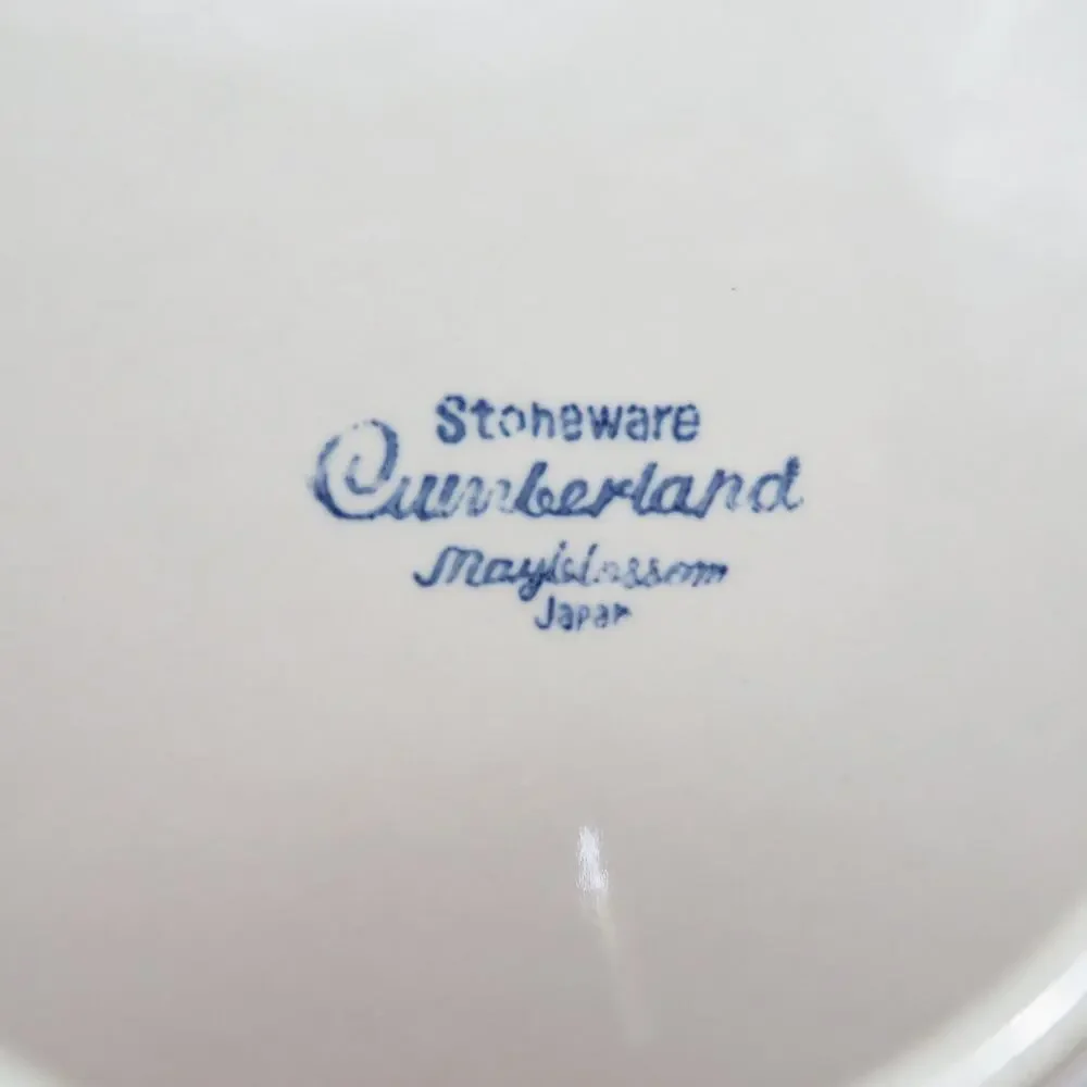 Cumberland Mayblossom Stoneware Japan Dessert Plates Set of 3 Brown Floral 7.75